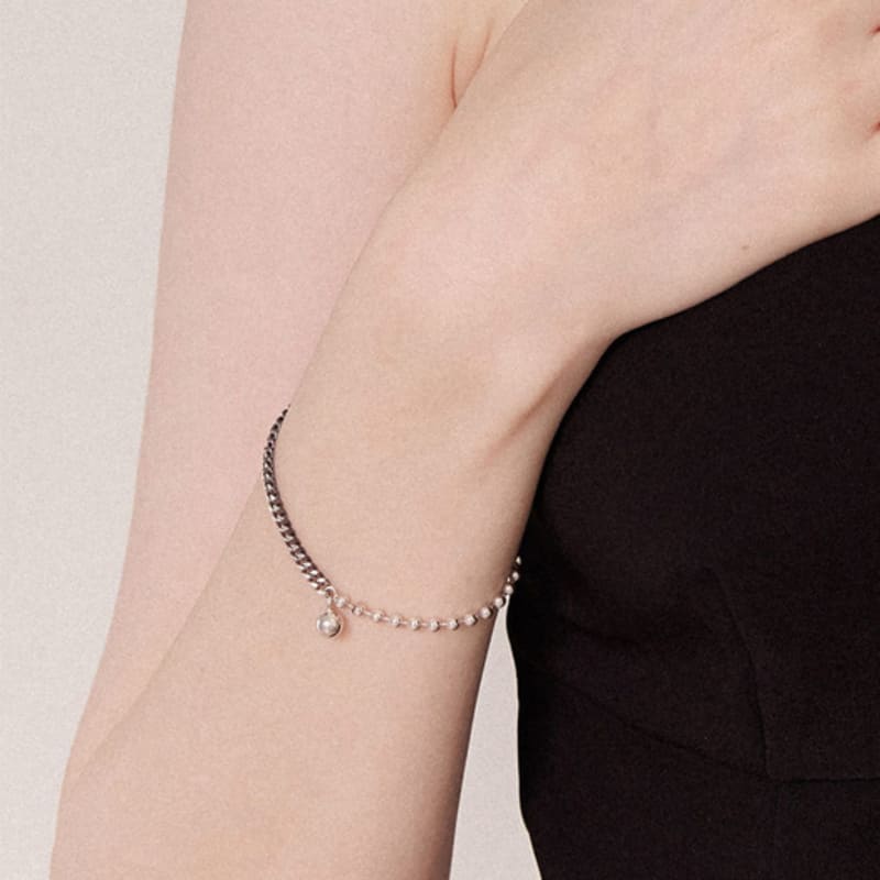 

J.Lauren Tennis Chain Ball Silver Bracelet B01038 single type