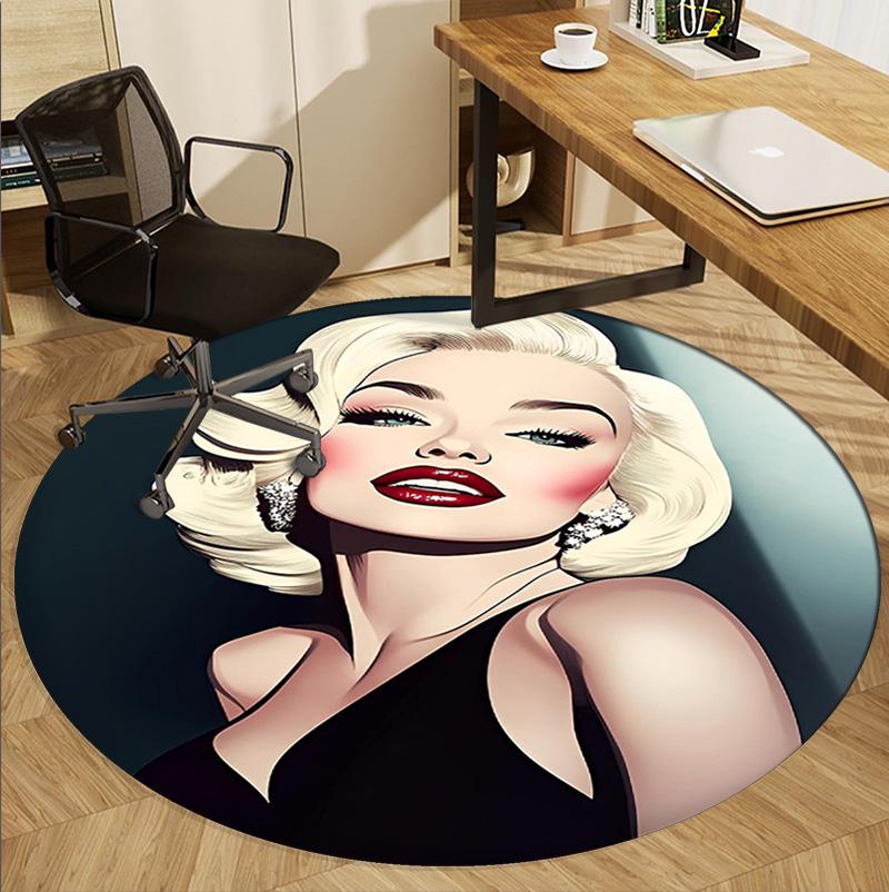 Marilyn Monroe Mønster Rundt Tæppe, Indendørs/Udendørs Måtte, til Picnic, Spillerum, Soveværelse, Kontor, Stue, Hjemmeindretning Tæppe, Fødselsdagsgave