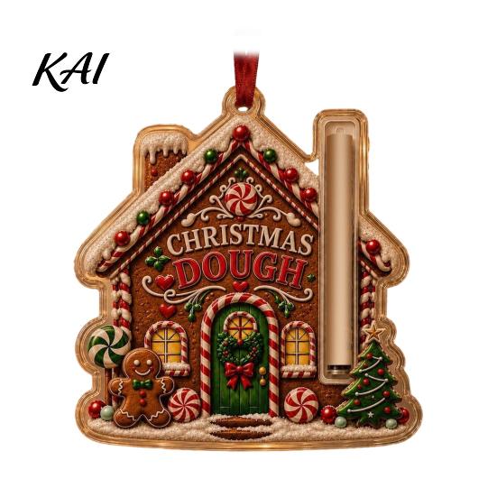 Christmas Tree Money Ornament Holder Ornament, Acrylic Stocking Cash Gift Hanging Decor Creative Holiday Idea for Tree, Festive Pendant with Surprise