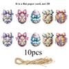 10pcs Easter Egg Decoration Small Hang Tag, Rabbit Carnival Party Decoration, Easter Egg Gift Label Decoration, Home Decoration.