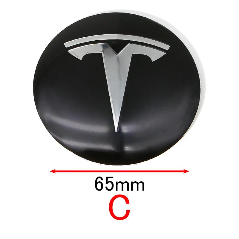 4Pc 65mm Car Wheel Hub Center Caps Emblem Stickers for Tesla Model 3 Y S X Roadster Hub Cap Center Cap Logo Sticker High Quality