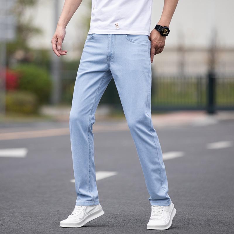 Men's Slim Fit Korean Style Straight Leg Jeans - 2026 Casual Youth Long Pants