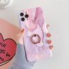 Apple 17ProMax Eye Protection Pink Green Marble for ipone15 /16/XR/8/7P Ring Buckle Holder