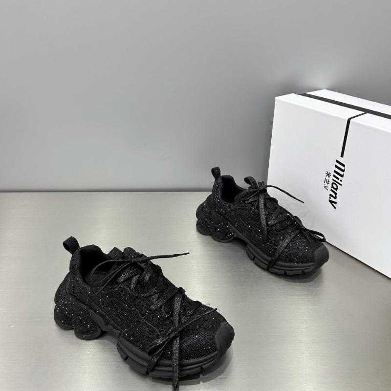 Summer and autumn new casual platform women's shoes rhinestone dad shoes women's versatile full diamond casual shoes women's single shoes women