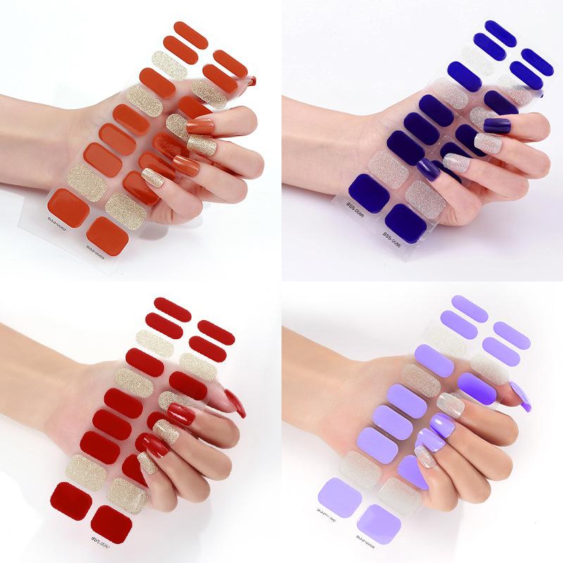 Beauty Stickers Semi-cured Nail Stickers UV Phototherapy Lamp Gel Manicure Stickers Mixed
