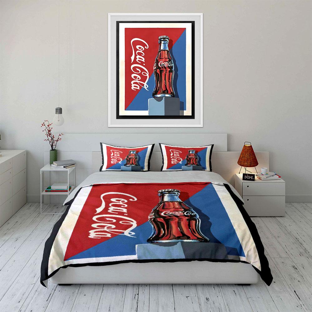 Retro Soda Bottle Charm. Bedding Sets Duvet Covers Pillowcases(1* Duvet Cover 2* Pillowcases Without Duvet Insert)