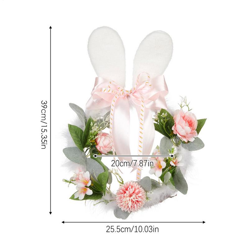 Easter Wreaths For Front Door Seasonal Artificial Spring Decor Bunny Ear Wreath Outdoor Decorations For Bedroom Party Birthday