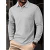 Plain-coloured men’s polo shirt with a turn-down collar and long sleeves