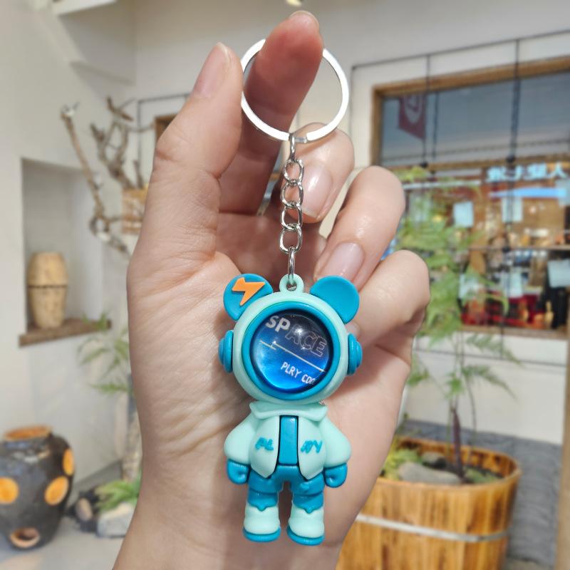 Lightning Bear Space Man Keychain Exquisite Cute Bag Pendant Doll Car Key Chain Fashionable Small Gift Hanging