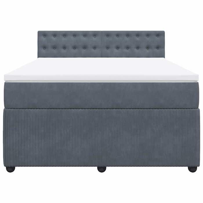 Maison Exclusive - Sommier à lattes de lit et matelas Gris foncé 140x190cm Velours