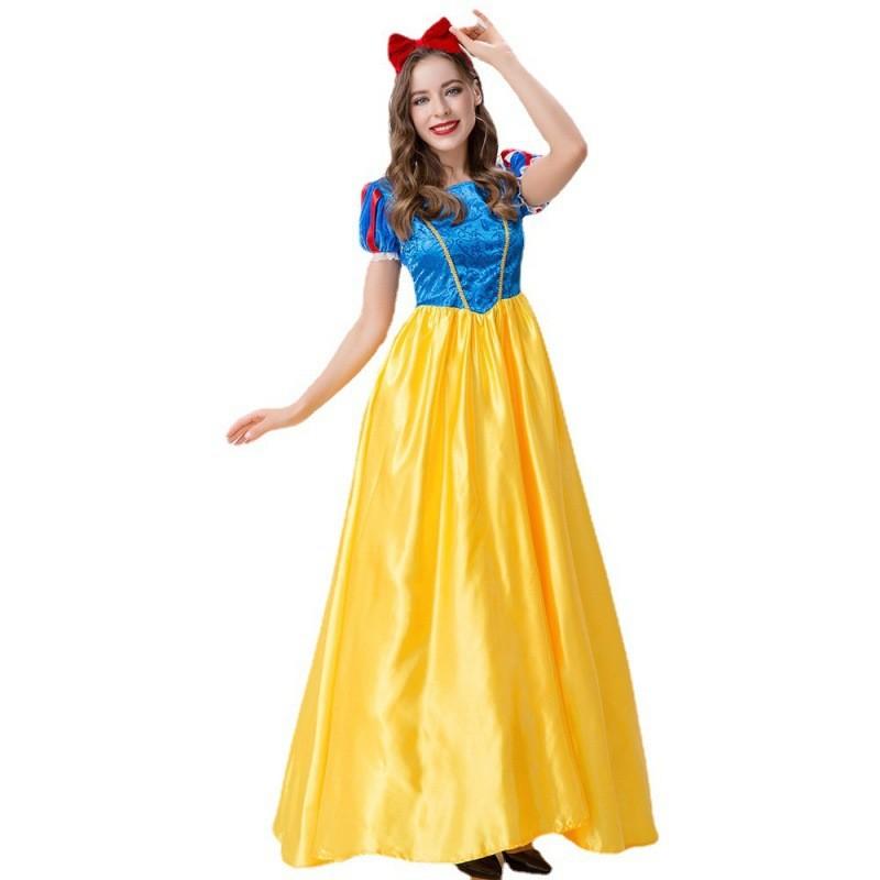 2022 Whimsical Adult Snow White Halloween Dress Made With Soft Polyester Blend Fabric