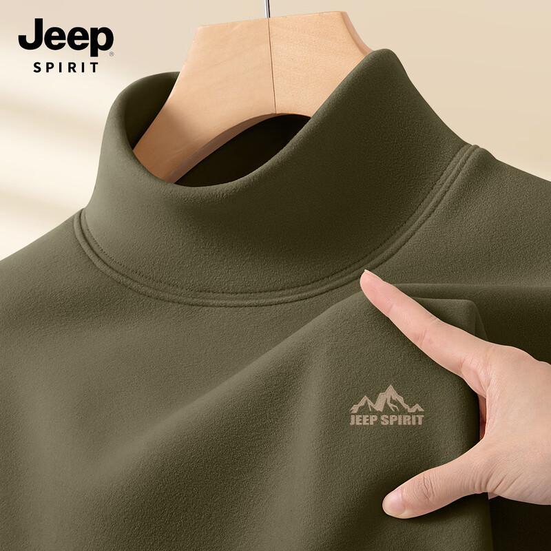 Jeep Spirit Men s Thermal Mock Neck Long Sleeve Tee L