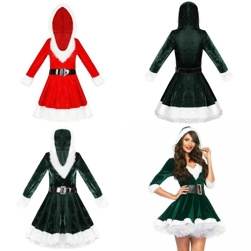 Bezauberndes Samt Weihnachtskleid für Damen Perfekt für Feiertagsfeiern