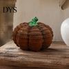 Festive Desk Display Items Handmade Resin Pumpkin Figurine Halloween Decor, Simulated Knit Tabletop Statue, Cute Table Centerpieces Mini Fall Holiday