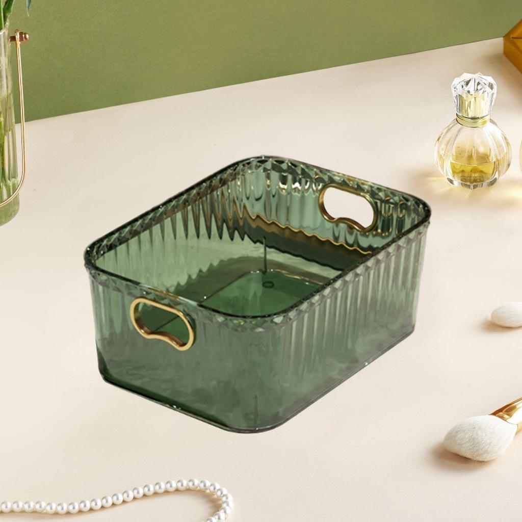 Cosmetic Storage Box Desktop Organizer Storage Container Lightweight Multipurpose Built In Handles for Bedroom Accessories