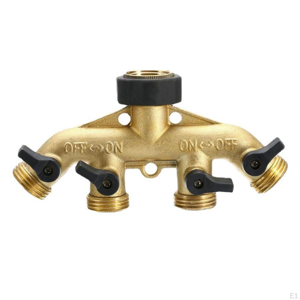 Splitter per tubo da giardino a 2 vie in ottone con manico