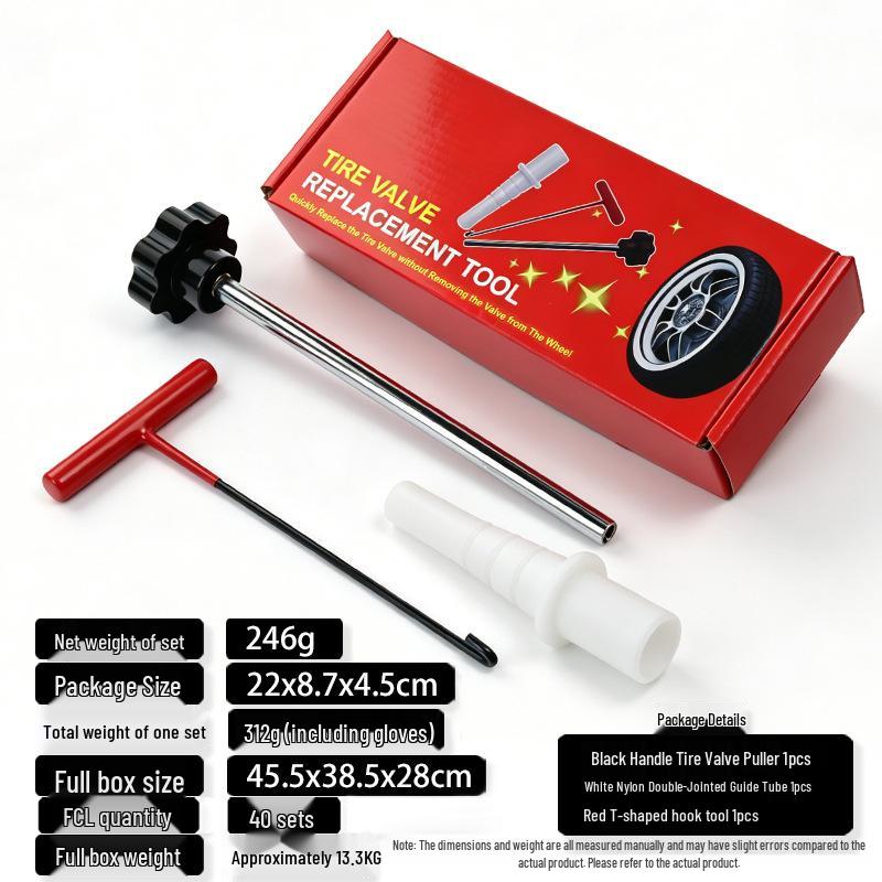 Universal Tire Valve Repair & Installation Tool Set with Quick Puller