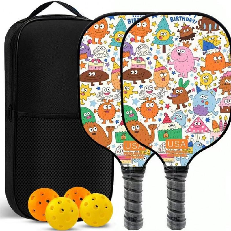 Wooden Pickleball Paddle Outdoor Sports Beginners Lightweight Training Equipment 260g 40x20cm