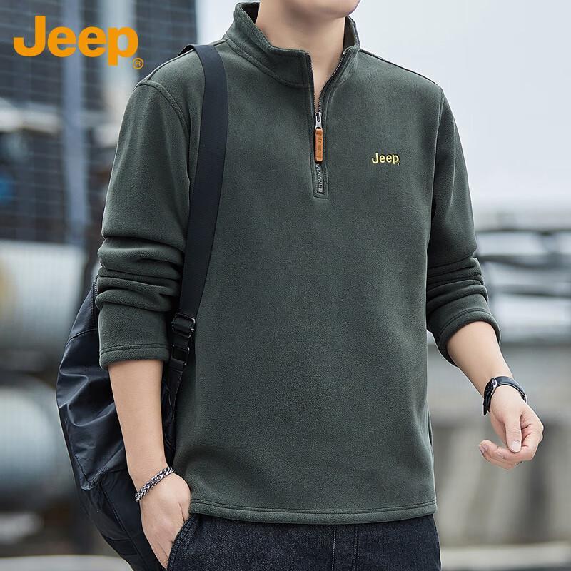 Мужская толстовка из плотного флиса JEEP 2XL армия зеленый