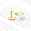 Sweet Seaside White Shell Stud Earrings for Girls, Stainless Steel Gold-plated Heart Jewelry Earrings Cute Waterproof Accessoriy