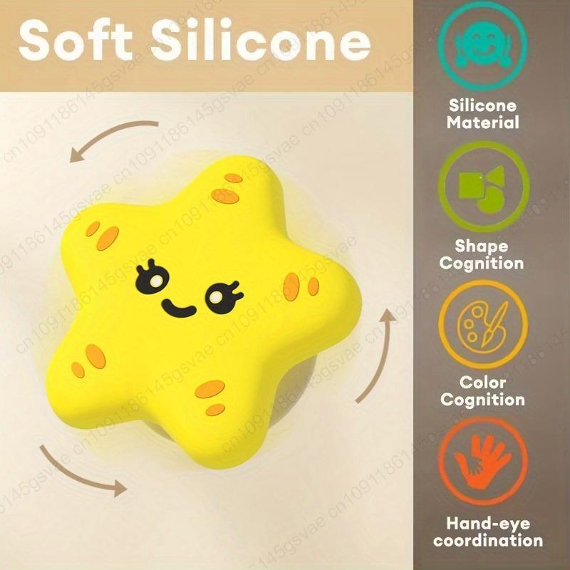 3Pcs/Set Baby Bath Toys Funny Bathing Silicone Suction Cup Spin-Along Toy - Baby Comforter,Water Play, Rotating Finger Topper