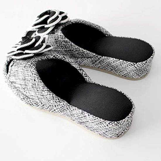 Tweed heeled grey slippers, (size M)