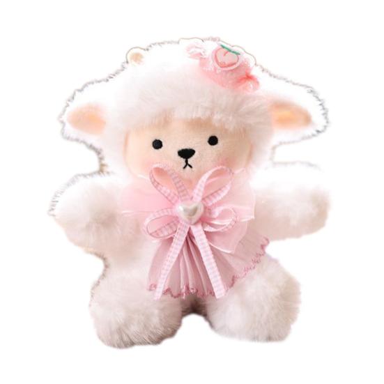 Doll Pendant Keychain Cartoon Lamb Wearing Necktie Plush Keyring Car Key Holder Pendant Backpack Accessories