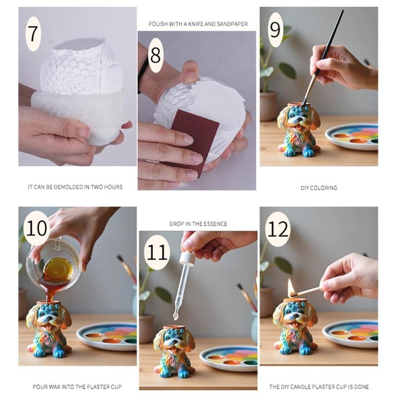 Silicone Flower Pot Mold With Adorable Dog Design Multi Purpose Crafting Tool For Cement Plaster Resin Projects