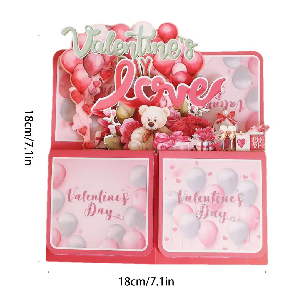 

Открытки-раскладушки ко Дню святого Валентина Креативные 3D-поздравительные открытки Романтические открытки для пар Веселые открытки ко Дню святого Валентина красный