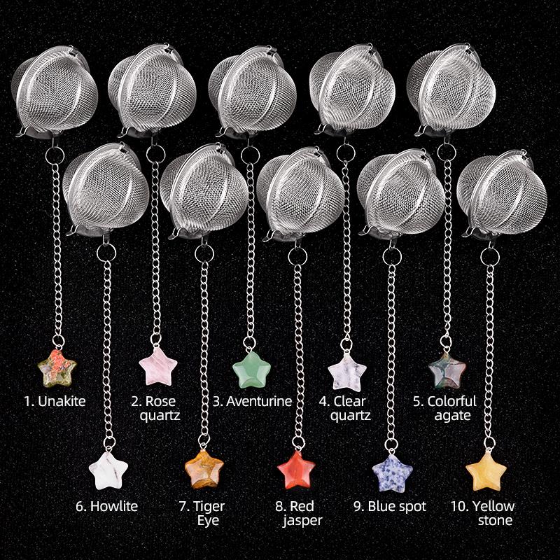 Tea Strainer Natural Stone Star-Shaped Stainless Steel Strainer For Making Tea Seasoning Bag Spice Box Accessory