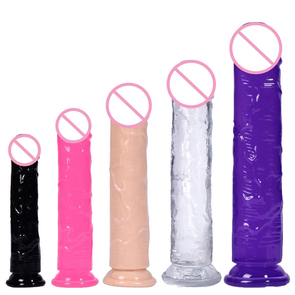 Transparent Crystal Dildo Vibrator - Large Fake Penis Anal Plug for Women