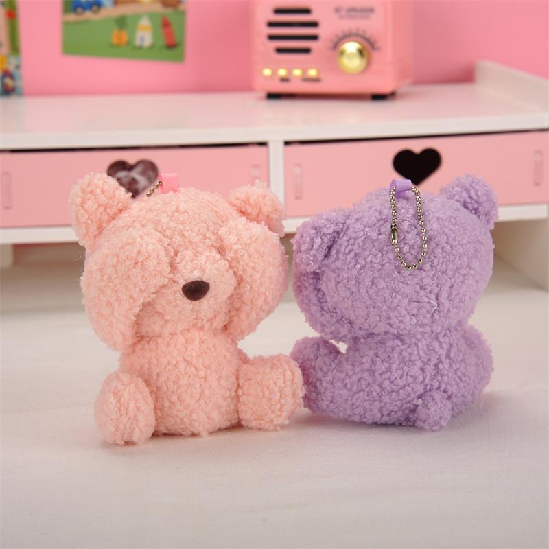 Charming Teddy Bear Plush Keychain Delightful Short Plush Mini Stuffed Animal