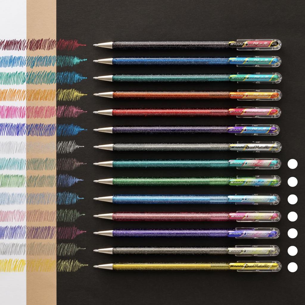 Pentel Ballpoint Pen Dual Metallic Fantasy Set 7 Colors K110-D7STB