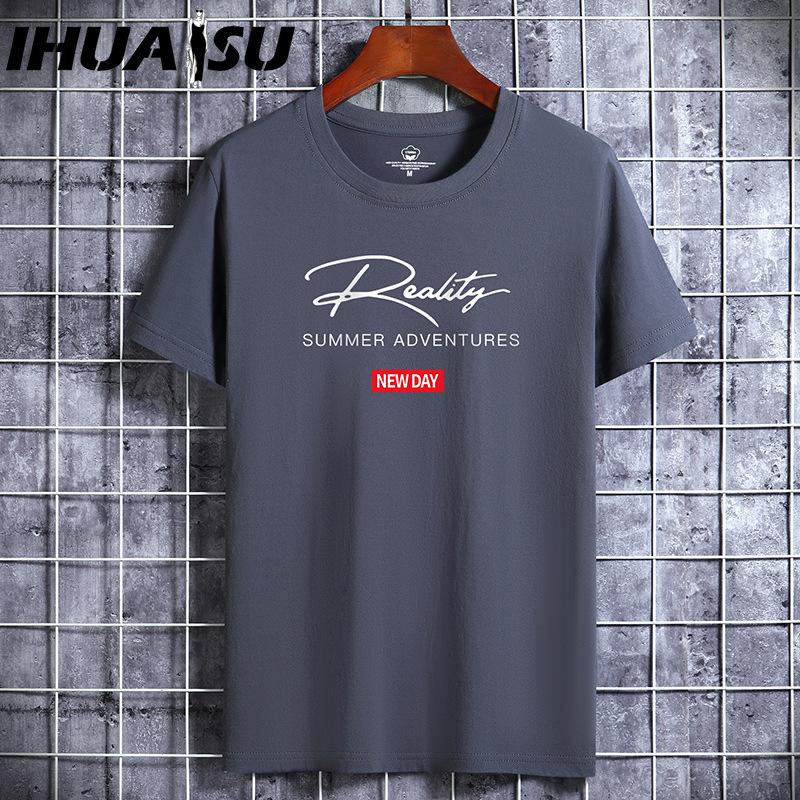 IHUASU Cotton Short Sleeve T-shirt Men's Fashion Loose Half Sleeve Shirt Printed Compassionate Shirt