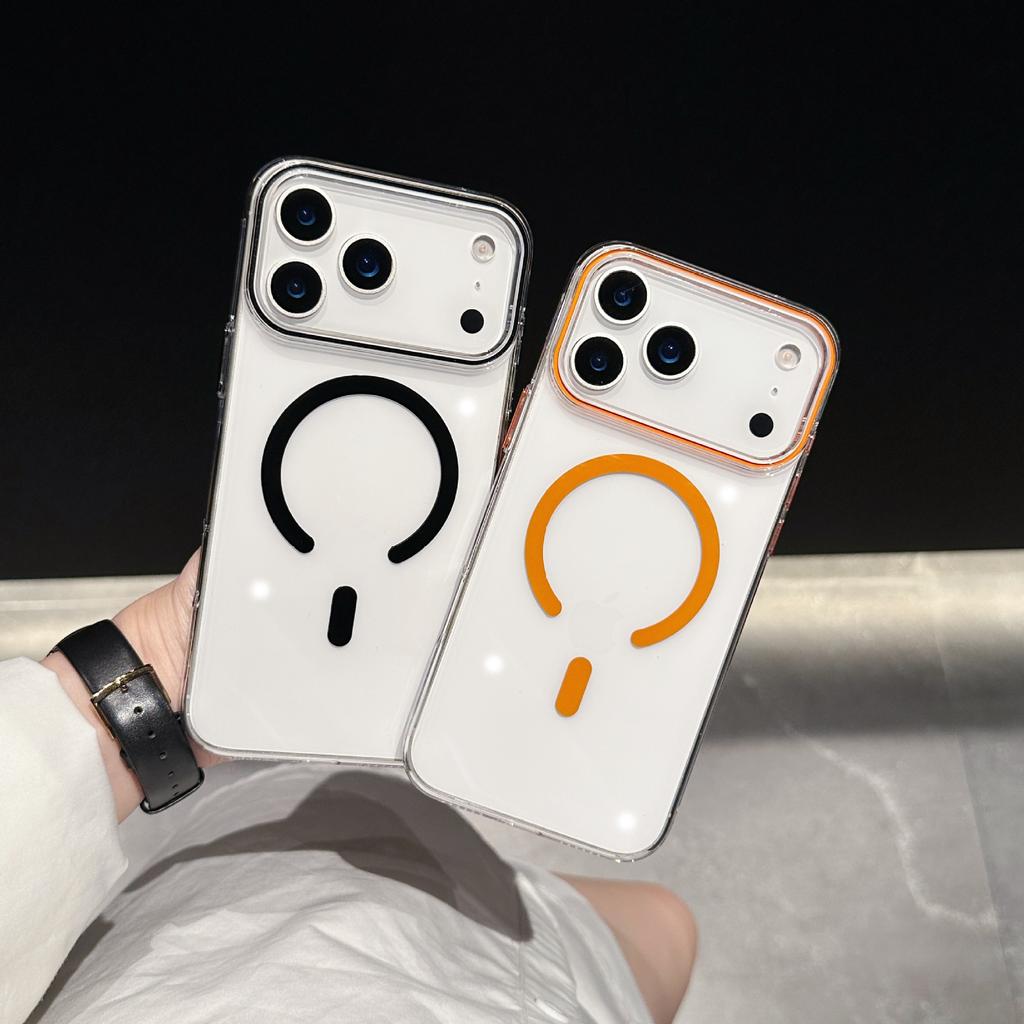 Apple 17promax Mobile Phone Case Magnetic Attraction Is Suitable for Iphone16 Without Yellowing and Ice Penetration PC Simple Protective Case