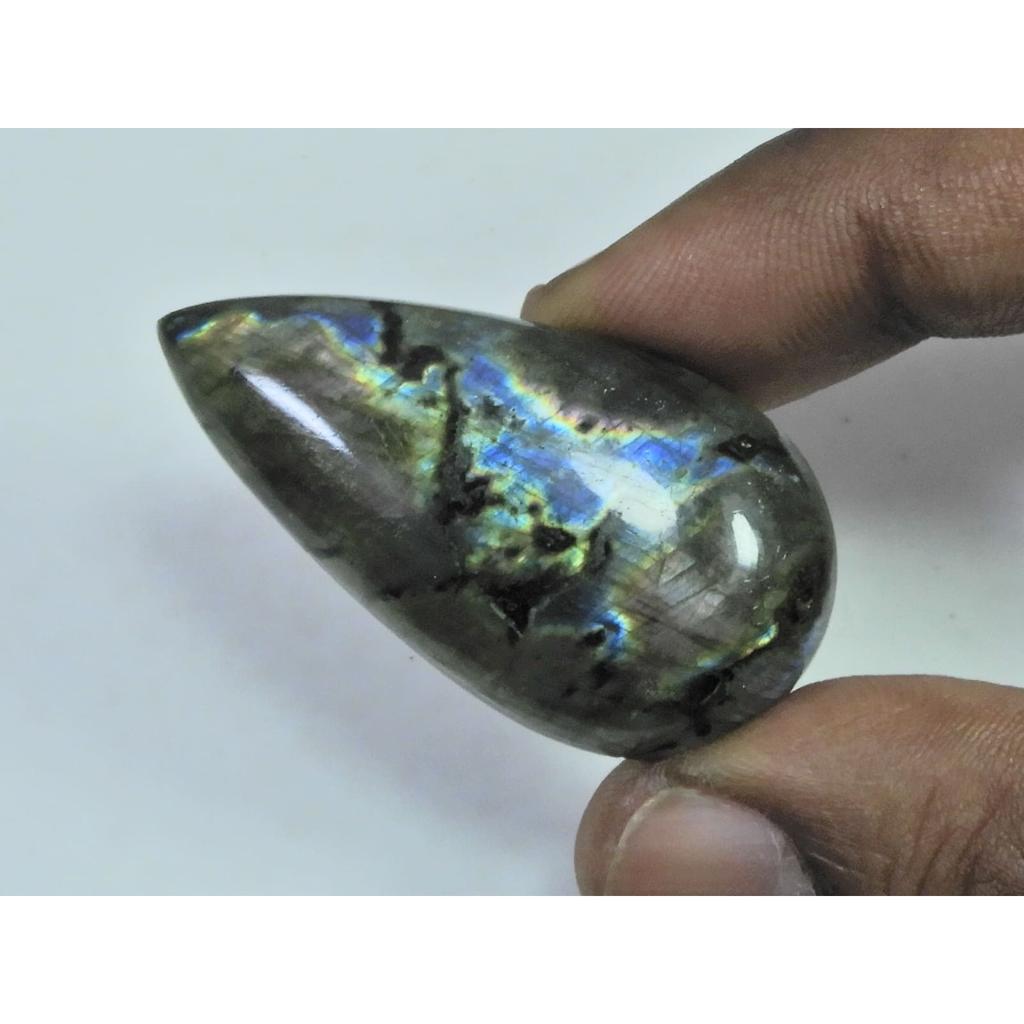 22X42X07MM Natural Purple Labradorite Spectrolite Pear Loose Gemstone 60Cts. D-442