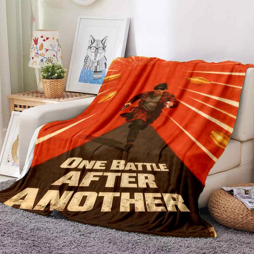 

1pc One Battle After Another Flannel Throw Blanket - HD Printed Lightweight Soft Warm All-Season Blanket for Sofa, Bed, Travel, Camping225 130cmx150cm