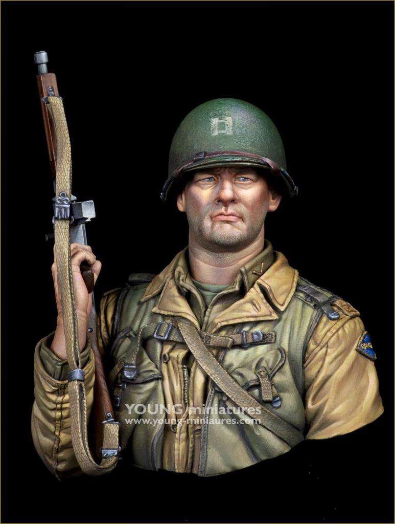 Young Miniature Amerikanischer Soldat des 2. Ranger-Bataillons der Normandie 1944 Büste aus Resin Bausatz YM1898 1/10
