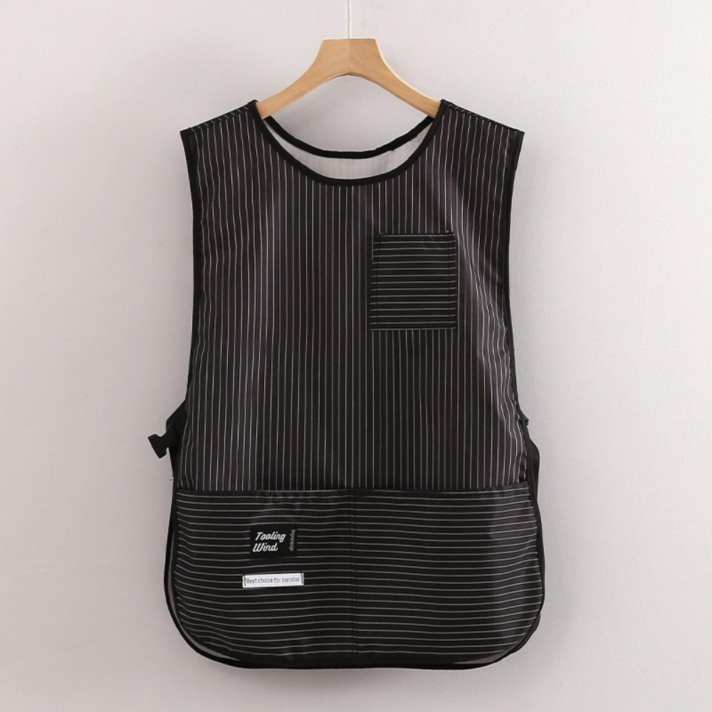 Minimalist Striped Stain-Resistant Apron Multipurpose Anti Dirty Kitchen Aprons Vest Style Waterproof Coffee House Uniform