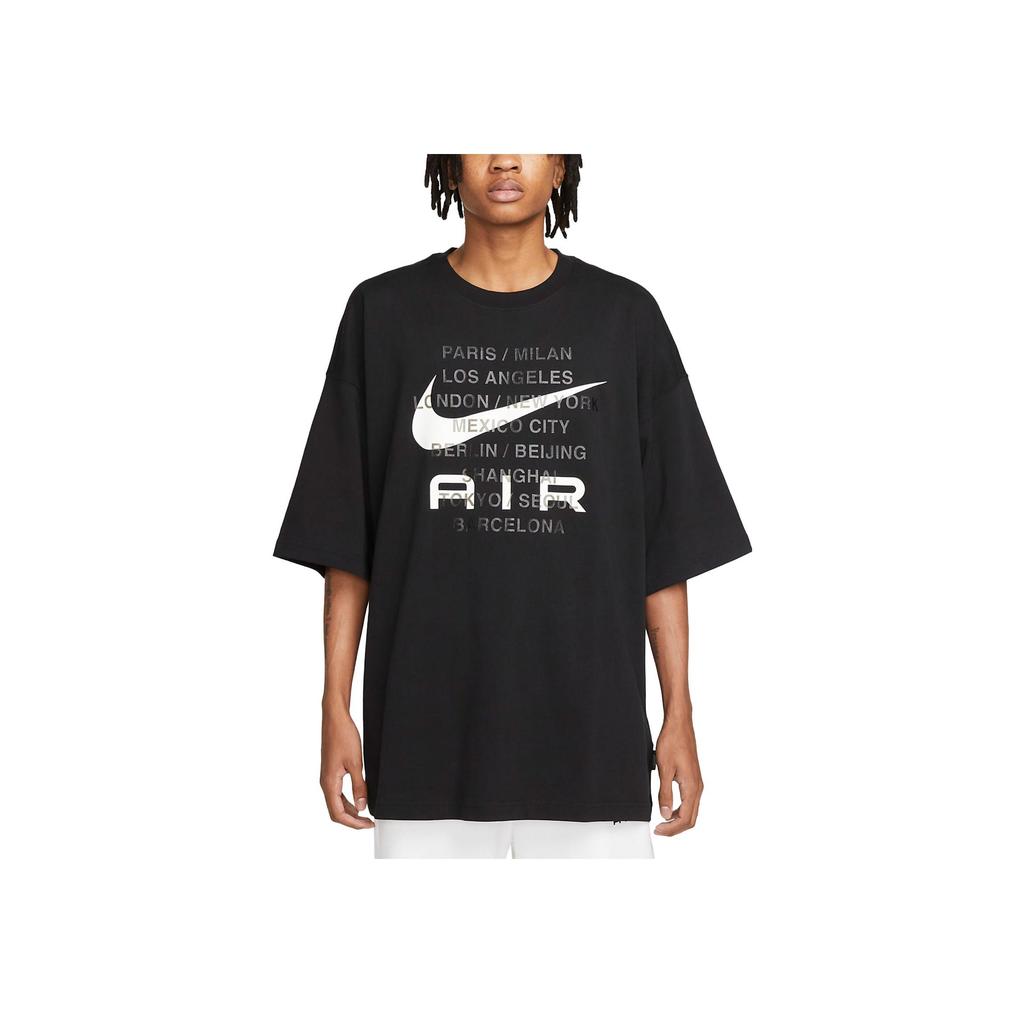 Nike Sportswear Letter Print American Vintage Loose Fit Round Neck Short Sleeve T-Shirt Men Tops Black FD1250-010
