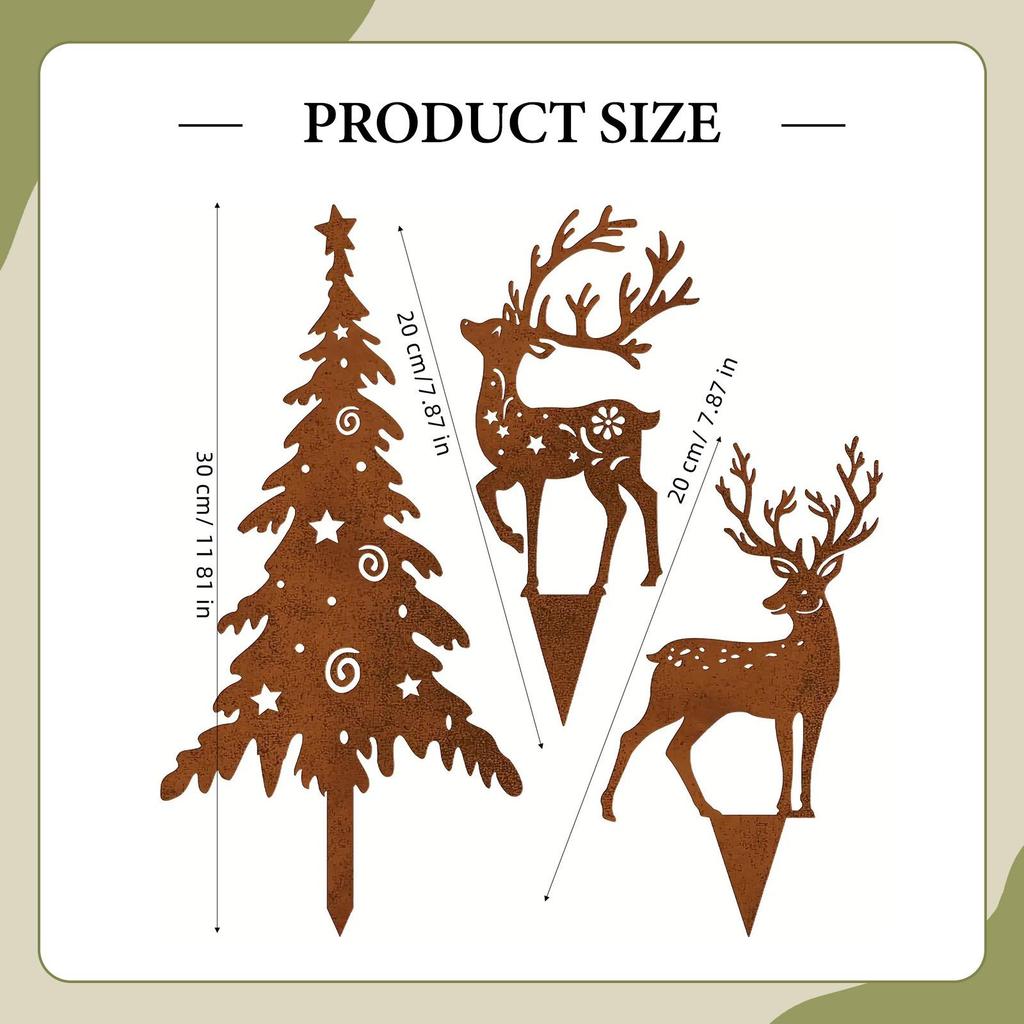 Silhouette-Pfahl Weihnachts-Gartendekoration Metall-Terrassen-Dekoration Vielseitige Kunst-Dekoration für Feiertags-Außenbereich