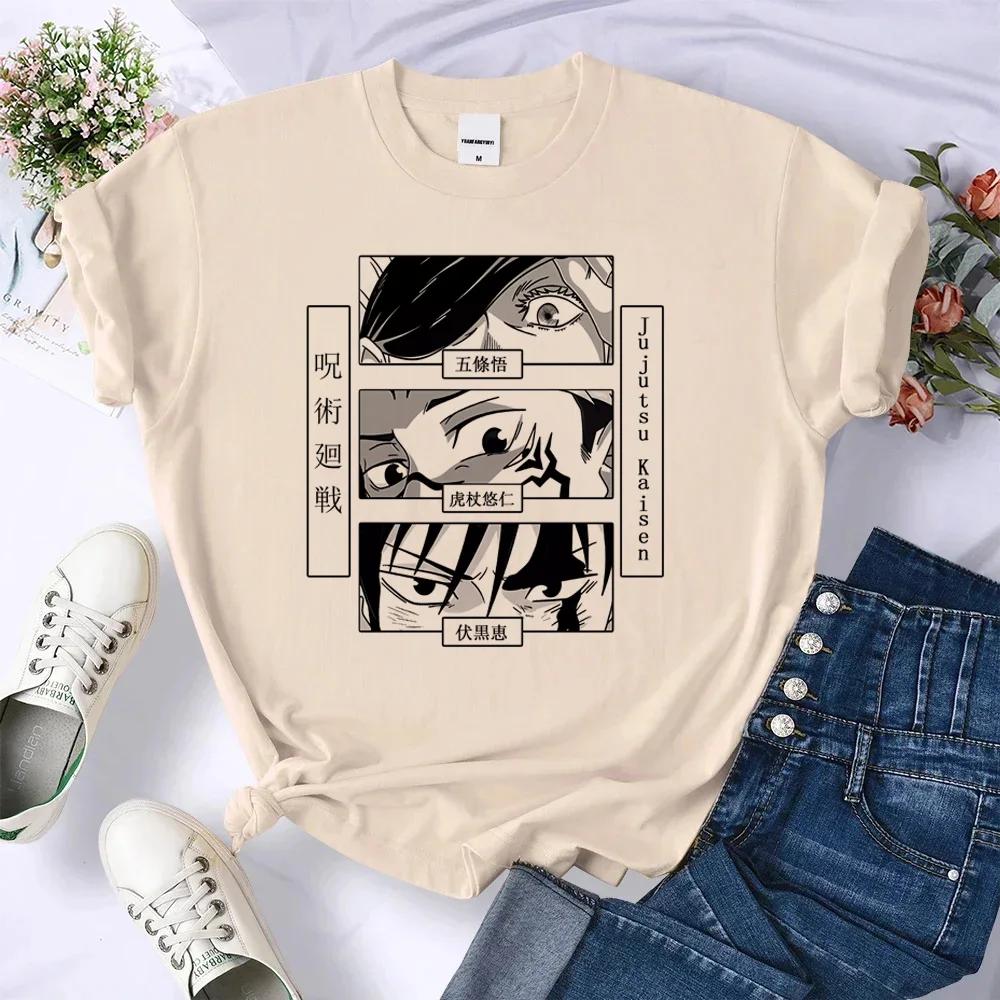 

Jujutsu Kaisen Gojo Satoru Top Women Streetwear Tshirt Female Anime 2000s Designer Clothing Hip Hop Tops Casual Female Clothing XL