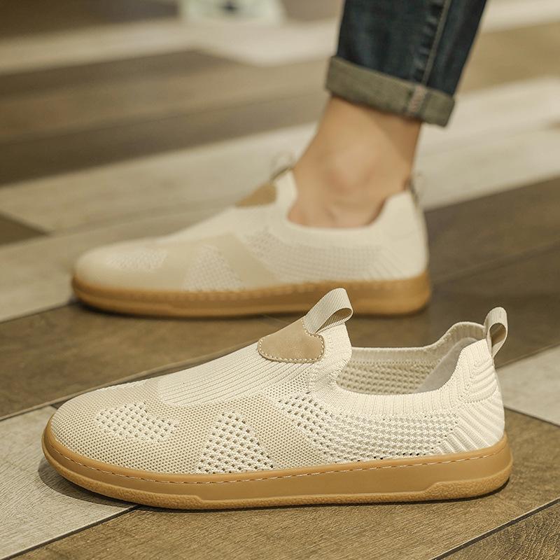 

Mesh hollow socks shoes men s 2025 new versatile flying woven casual board shoes breathable cover feet one pedal men s shoes 44
