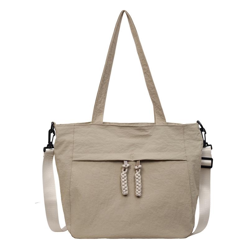 Minimalist Nylon Tote Bag With Top Zipper For Daily Commuting And Casual Wear