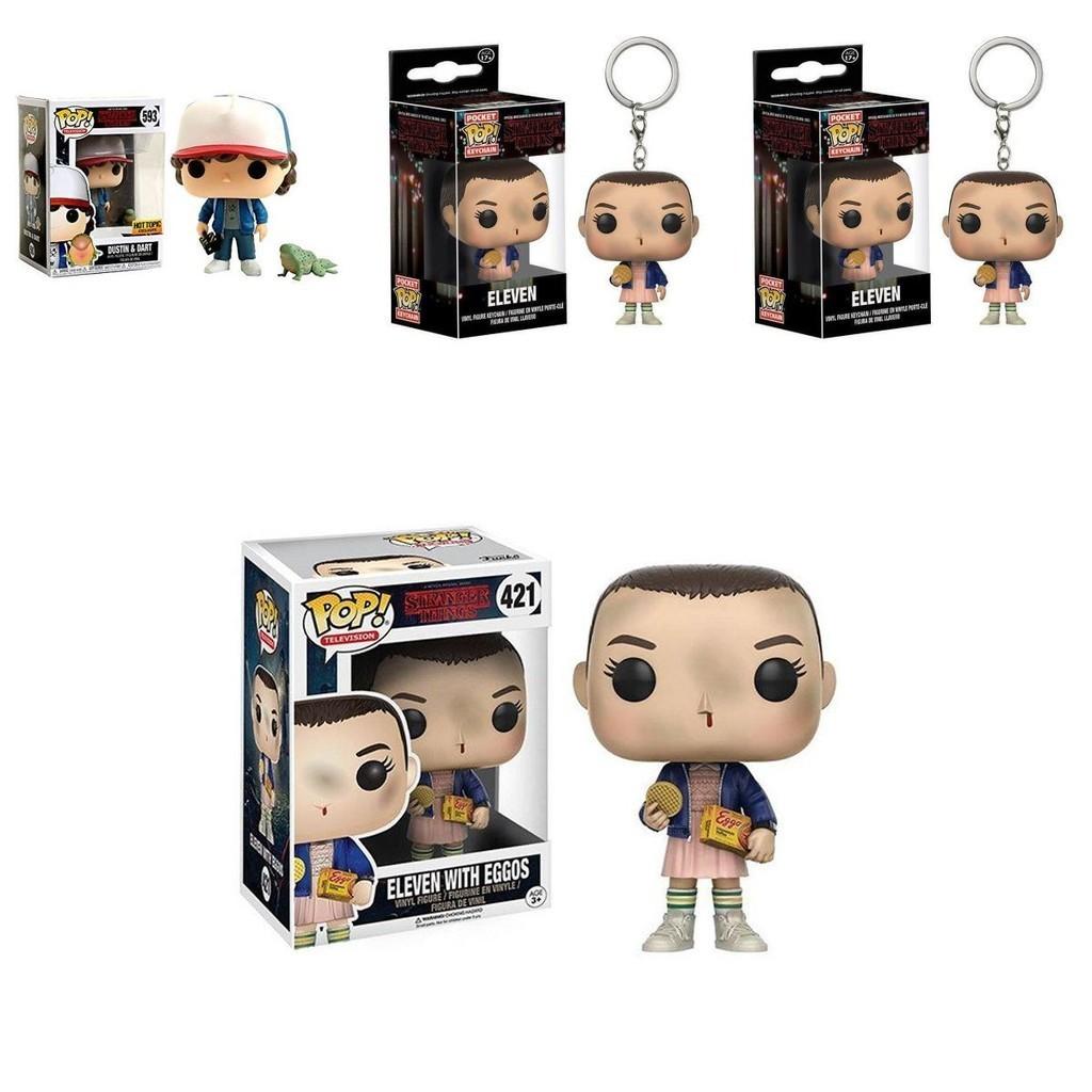 Funko Pop Stranger Thing Eleven Keychain Figure With Box Resin Decoration