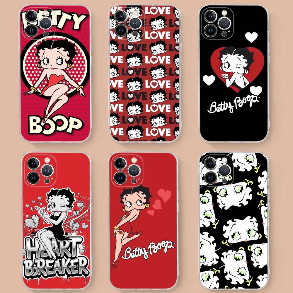 Animation B-Betty Boop Transparent TPU Phone Case For IPhone 17 11 12 13 14 15 16 Pro Max 16 Plus Cover