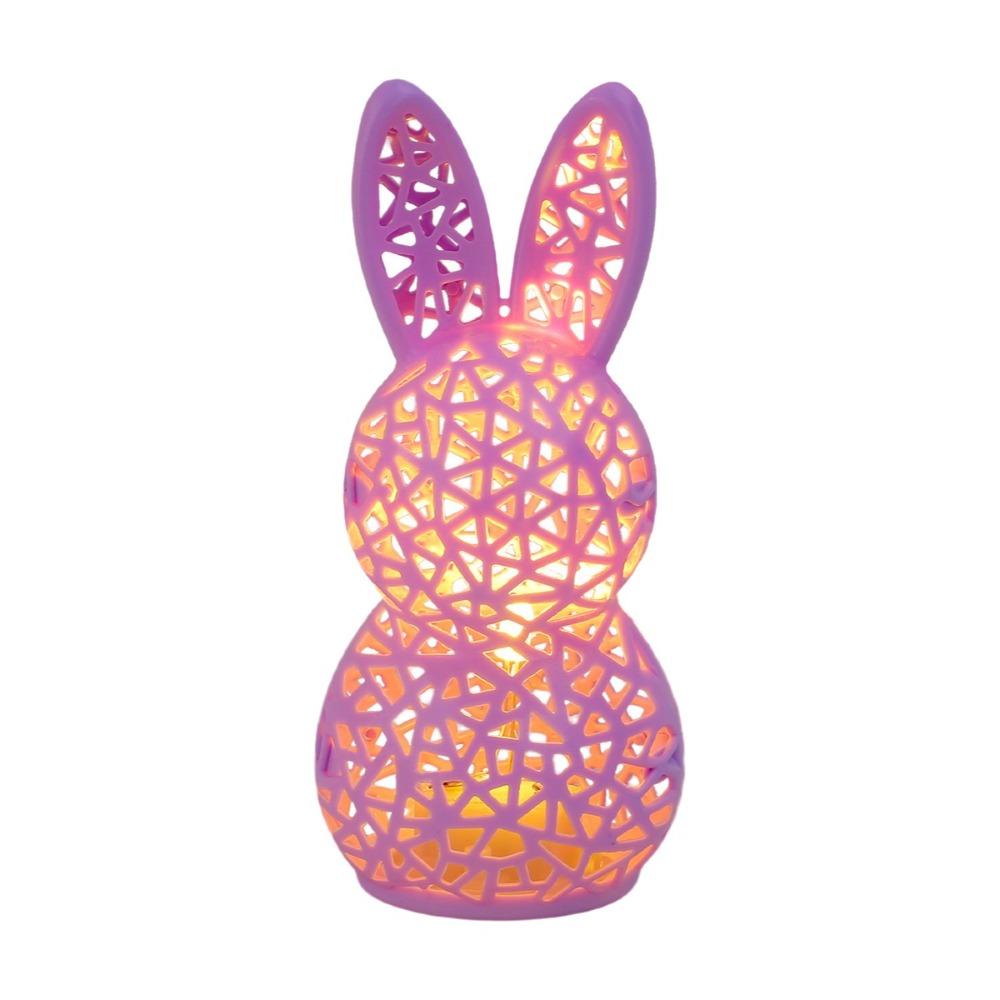 Cartoon 3D Printed Easter Rabbit Lamp Cute Lightweight Easter Atmosphere Light Plastic LED Easter Bunny Ornament