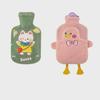 High-Density Rubber Hot Water Bottle with Cute Plush Cover - Portable Warmth for Babies and Students