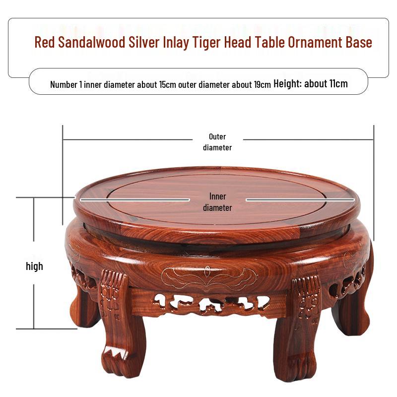 Red Sandalwood Buddha Statue & Vase Stand