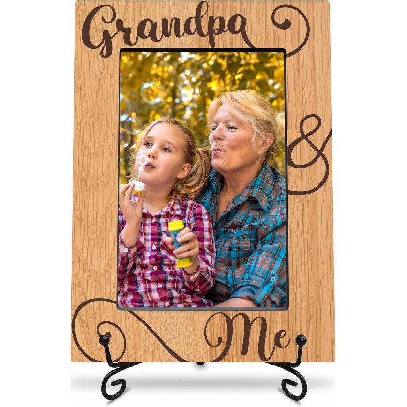 Grandpa & Me Wood Photo Frame - 4x6 Grandpa Picture Frame With A Stand, Father s Day, Grandfather Gifts, Best Grandpa Ever, Home Decoration &